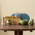 7-Piece Travel Matcha Set, Portable Ceremony Kit with Gradient Glaze Bowl, Ceramic Tea Caddy, Bamboo Whisk & Carry Case (Gradient Matcha Green) by Unknown
