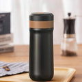 Irfora Portable French Press Coffee Maker Stainless Steel Double Walled Insulated Travel Mug for Rich Coffee At Home or on the Go by Irfora