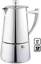 Cuisinox Roma Stovetop Espresso Maker COF-6R, Stainless Steel Coffee Percolator Stovetop, Heat-Resistant & Non-Reactive, 6-Cup Italian Espresso Maker Easy to Clean, Durable Stove Top Percolator - Image 6