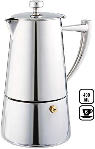 Cuisinox Roma Stovetop Espresso Maker COF-6R, Stainless Steel Coffee Percolator Stovetop, Heat-Resistant & Non-Reactive, 6-Cup Italian Espresso Maker Easy to Clean, Durable Stove Top Percolator - Image 6