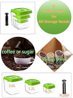 TFORESTER Vacuum Canister Set for Coffee, Tea, Dry Goods – 500ml 1200ml 3000ml Containers with Manual Pump&Time Chart – Food Storage,Bar Essentials, Espresso, Bulk Ground - Image 4