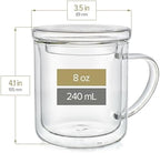 Teabloom Double-Wall Glass Cups with Lids – Set of 2 Insulated 8 oz Borosilicate Glass Mugs, Lead-Free & Plastic-Free, Pure Taste, Temperature-Retention, Dishwasher/Microwave Safe - Image 3