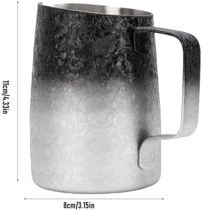Stainless Steel Coffee Frothing Pitcher, 450ml (Gradient Silver) - Image 6