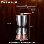 Manual Coffee Grinder Capacity 185g with 36MM Ceramic Grinding Conical Burr - External 8-Speed Adjustable Setting,French Press Coffee for Hand Grinder Gift - Image 3
