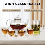 2-IN-1 Glass Tea Sets for Adults, Gifts for Tea Lovers - Image 4