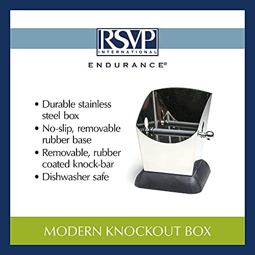 RSVP International Espresso Coffee Kitchen Tool Home and Commercial Use, Knock Box, Stainless Steel - Image 6