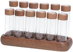 12 Pieces Coffee Bean Storage Tube Airtight Glass Container with Wooden Stand and Sealed Lid Single Dose Organization Suitable for Pantry Countertop, 6 Short and 6 Long - Image 7