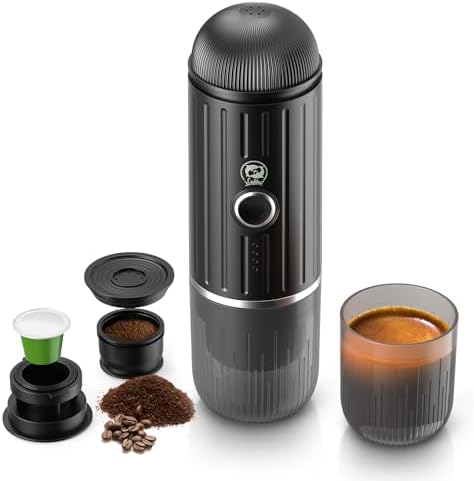 i Cafilas 2-in-1 Portable Espresso Maker For Nespresso Pod＆Ground,Black by iCafilas