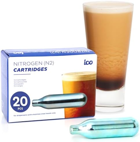 ICO 2g Nitrogen Cartridges (20-Pack) N2 Cartridges | NOT FOR WHIPPED CREAM by ICO
