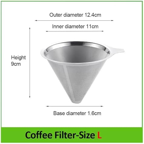 Genérico Reusable Coffee Filter Holder Double Layer 304 Stainless Steel Tea Strainer Making Tool(Size L) - Image 2