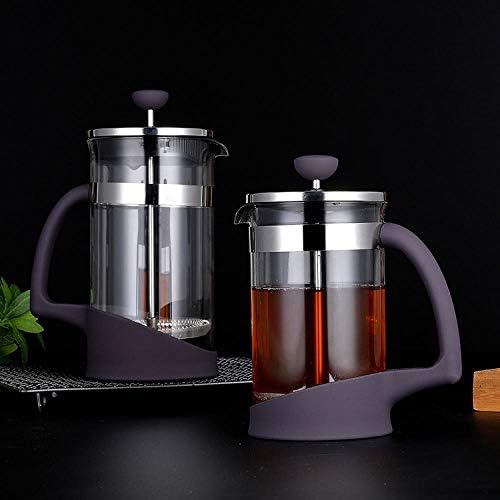 Filter Press Pot Coffee Maker Anti-Scald Plastic Handle Glass Coffee Pot Tea Maker Transparent Squeeze Pot Filter-600Ml - Image 3