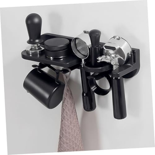 PRETYZOOM No-drill Espresso Tamper Holder Station with Portafilter and Tamper Organizer Wall Mounted Coffee Machine Storage Rack for Espresso Accessories Kit Space-saving Organizer Shelf - Image 5