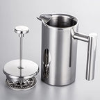 Irfora Double Walled Insulated French Press Coffee Maker Pot, 304 Stainless Steel, Ergonomic Handle for Office and Home, 800ml (800ml) - Image 3