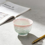 Ceramic Tea/Coffee Cup Set - Retro Crystal Glaze Espresso Cups, 3 oz, Hand-Painted, Suitable for Afternoon Tea or Coffee, Unisex Birthday Gift, Pink and Green Gradient(Gradient Stemmed Glass) - Image 7