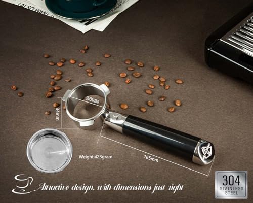 2024 upgrade 54mm Bottomless Portafilter | Bottomless Naked Portafilter | Fits Breville Barista Express and 54mm Breville Machines, Black - Image 2