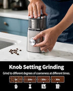 SHARDOR Electric Blade Coffee Grinder, Timed Grind Control Rotary Knob, All-stainless steel shell,Adjustable,for Coffee Beans, Spices & Herbs, with 1 Removable Stainless Steel Bowl,Sliver - Image 2