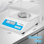 Lab Analytical Balance Scale 500g x 0.001g, 001 Gram Scale High Precision Digital Scale with Windshield, Jewelry Scale for Gold Powder Laboratory Kitchen School, 4 Units with LCD Display, - Image 6