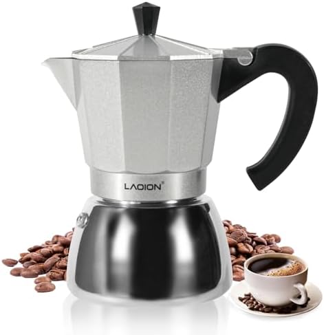 LAOION Stovetop Espresso Maker, 6Cup Moka Pot, Espresso Machine by LAOION