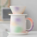 Handmade Color Rainbow Pour Over Coffee Maker Set, Ceramic Coffee Dripper Brewer Heat Resistant Coffee Pot Decanter ACM05C by Auerhceram