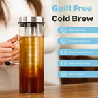 Hydracy Cold Brew Coffee Pitcher,Borosilicate Glass Iced Tea Maker 52oz - Image 4