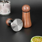 Industrial Distributor Espresso Tamper And Distributor Coffee Piece Set Stainless Steel Base Walnut Top Smooth Finish Suitable for Counters Routines Coffee Corners, 53MM - Image 7