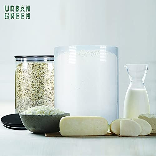 Urban Green Glass Jars with Black Lids, Glass Food Storage Canister with black lids, Pantry Flour Jars, Large Size Food Storage Containers set (2 Sets of 100oz) - Image 5