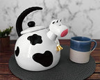 Whistling Tea Kettle for Stove Top Enamel on Steel Teakettle, Supreme Housewares Cow Design Teapot Water Kettle Cute Kitchen Accessories Teteras (2.3 Quart, Cow) - Image 2