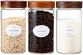 3 Pcs 40.5 oz/1200ml Glass Jars with Airtight Screw-On Wooden Lids, Medium Decorative Glass Food Storage Container Jar Set for Coffee Bean,Nut,Candy, Flour,Sugar, Snacks,Oatmeal,pasta by Unknown