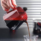 Bincoo Glass Pour Over Coffee Maker Set, Glass Coffee Server Set 600ML, Glass Drip Coffee Pot with Dripper,Paper Filter (Red) - Image 4