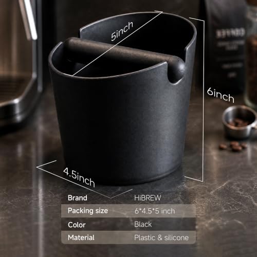 HiBREW Coffee Knock Box, 4.8 Inch Espresso Grounds Bin, Removable Bar - Image 5
