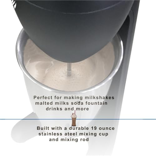 Electric Milkshake Mixer Maker Classic Milkshake Machine 2 Speed Automatic Milk Shake Mixer Stainless Steel Drink Mixer with Mixing Cup Frappe Mixer Protein Shaker for Cafes/Shakes/Bars - Image 3