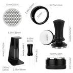 Watchget 5 PCS 51mm Espresso Accessories Kit - Constant Pressure Tamper, Adjustable 3-Blade Distributor, Honeycomb Puck Screen, Magnetic WDT Tool with Stand & Magnetic Dosing Funnel - Image 2