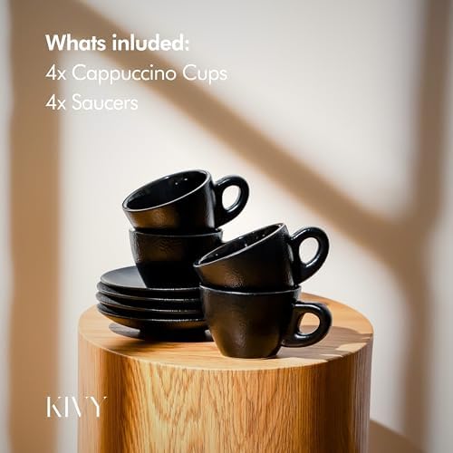 KIVY Cappuccino Cups set - 4x 8oz - Thick-walled stoneware cappuccino cup - Image 5