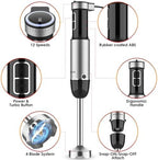 Immersion Blender Handheld for Kitchen,Emulsion Blender Handheld with Titanium Blades,12 Speed Electric Hand Mixer with BPA Free Attachments:Chopper Bowl,Whisk,Milk Frother,Measuring Cup - Image 2