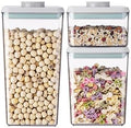 Food Storage Containers with Lids Airtight- 3Pcs BPA-Free Kitchen and Pantry Organization Pop Containers, Leakproof Stackable Kitchen Storage Containers for Cereal, Flour, Sugar (0.5, 1.2, 1.8 QT) by ANKOU