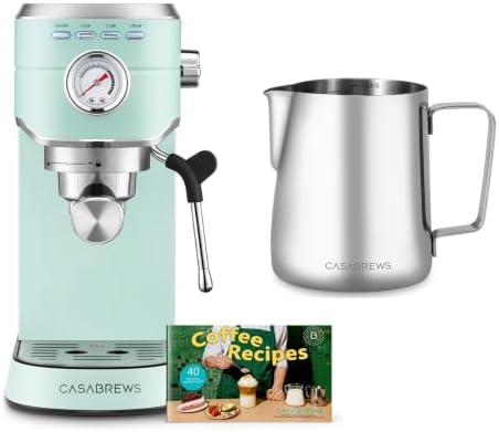 CASABREWS CM5418 Espresso Machine with CASMP350 Milk Frothing Pitcher by CASABREWS