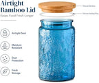 ANSQU 2 Pack Blue Glass Jars with Lids, 34oz Coffee Canister - Image 2