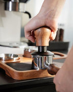 53.3mm Espresso Tamper, 3 Spring Loaded 30lb Pressure Click Walnut Handle - Image 5