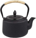 tetsubin Cast iron tea kettle japanese workshop teapot hobnail pattern with Stainless Steel Infuser（28oz Black） by Unknown