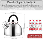 304 Stainless Steel Whistling Tea Kettle 3.17 Quart/3L Tea Pot - Image 5