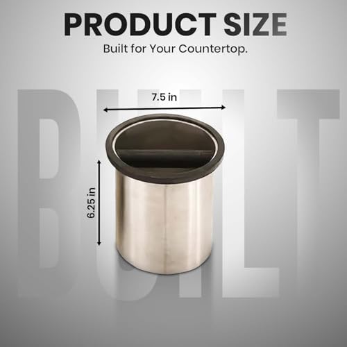 Rattleware Stainless Steel Round Espresso Knock Box, Bottom Closed 6.25x7.5 - Image 4