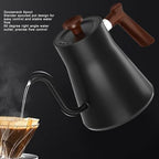 Vikye Electric Gooseneck Kettle, Temperature Control, Stainless Steel Inner, LCD Screen, Balanced Handle, 1200W, 0.9L, Black, for Brewing Coffee, Tea, Boiling Water (US Plug 110V) - Image 3