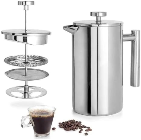 Luocute Stainless Steel French Press Coffee Maker 1000ml - Image 2