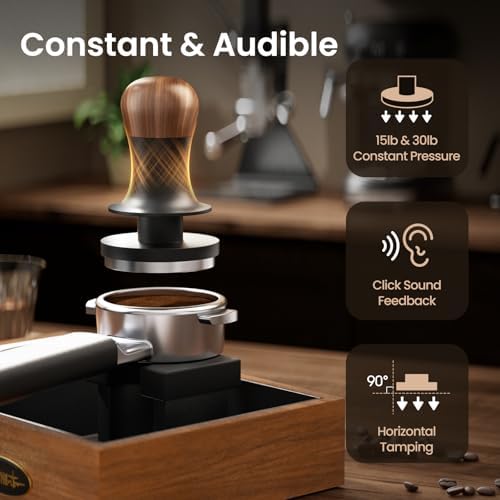 MHW-3BOMBER 45.5mm Espresso Tamper - 3 Spring Loaded Coffee Tamper with Sound Feedback - Barista Calibrated Tamper with 15lb / 30lbs Replacement Springs - Compatible for Flair Pro and Pro 2 T7074T-OS - Image 2