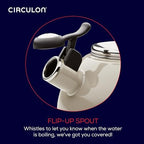 Circulon Enamel on Steel Whistling Induction Teakettle, Tea Kettle for Stovetop with Flip-Up Spout, 2-Quart, Gray - Image 6