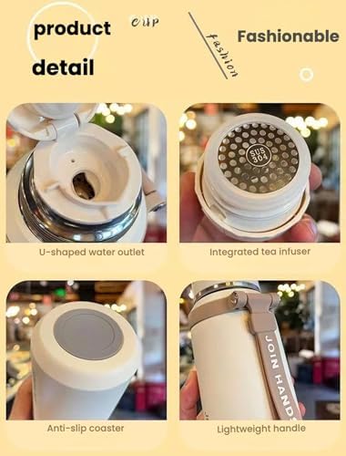 316 Stainless Steel Fitness Sports Vacuum Bottle with handle, Large Capacity Macaron Thermal Mug/14/20/27/37oz (Pink,14) - Image 6