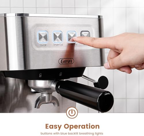 Gevi 20 Bar Espresso Machine, Programmable Coffee Maker with Milk Frother - Image 3