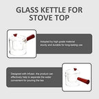 Tea Maker Loose Leaf Tea Pot Enamel Tea Kettle Fruit Japanese Tetsubin Teapot with Infuser China Teapot Side Glass Tea Kettle Household Tea Kettle Dropshipping Office STO, - Image 4