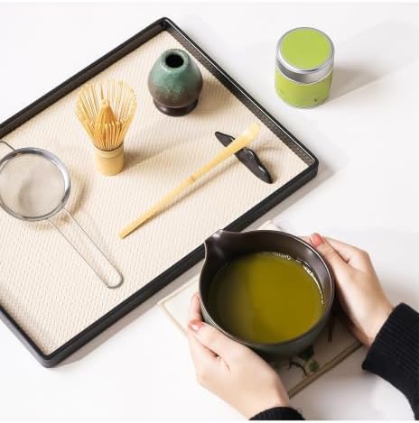 5 Pcs Matcha Whisk Set,Matcha Set Whisk and Bowl,Matcha Whisk Chasen,Japanese Complete Matcha Making Kit,Bowl with Spout,Bamboo 100 Prongs,Stainless Strainer,Home Tea Gift for Adults (black-green) - Image 5