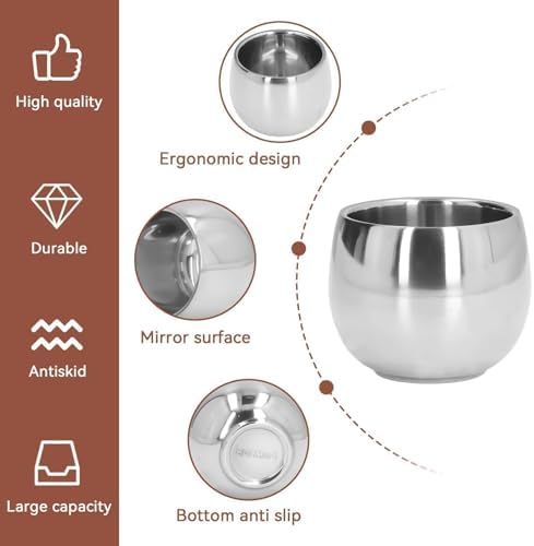 4Pcs Stainless Steel Coffee Cup, Camping Cup Coffee Mugs Tea Cups Double Walled Insulated Coffee Mug Reusable Metal Espresso Cup Mug Tea Cups - Image 2